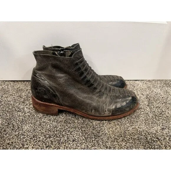 John Fluevog ‘BABETTE’ Leather Faux Lace Inside Zip Ankle Boots Women US 11 - Picture 2 of 7